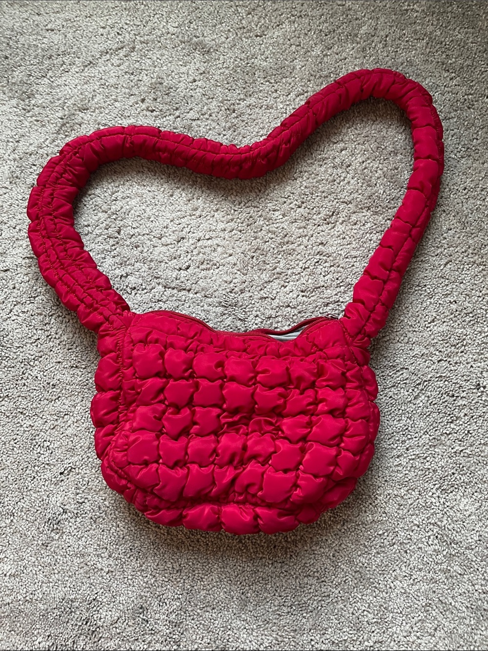wild fable Quilted Bubble Shoulder Bag in Bright Red